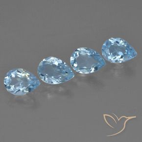 Pedras preciosas de Topázio Azul Suíço natural de 3.19 ct, Formato de pêra, VVS-VS