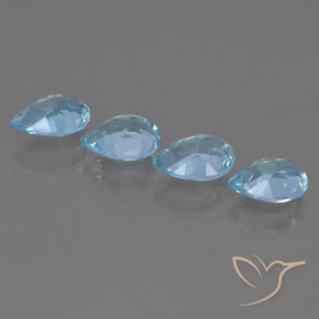Pedras preciosas de Topázio Azul Suíço natural de 3.19 ct, Formato de pêra, VVS-VS