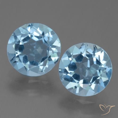 4.54ctw Natural Azul Suíço Topázio, Redondo, VVS-VS
