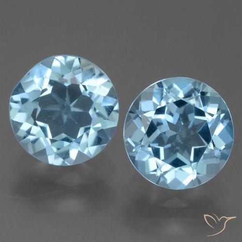 4.79ctw Natural Céu azul Topázio, Redondo, VVS-VS
