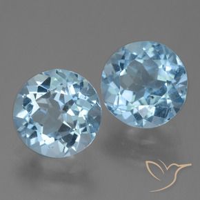 Pedras preciosas de topázio azul natural de 4,19 ct, corte redondo, VS
