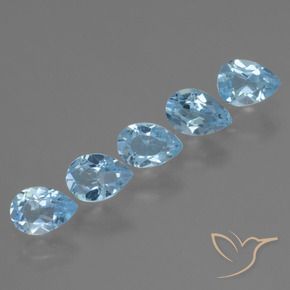 Pedras preciosas de Topázio Céu azul natural de 2.73 ct, Formato de pêra, VS