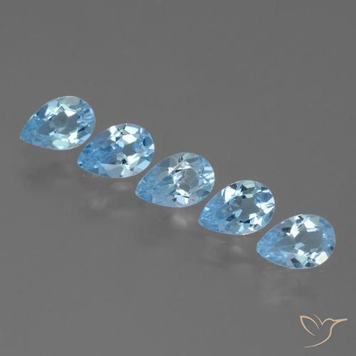 2.28ctw Natural Céu azul Topázio, Formato de pêra, VS