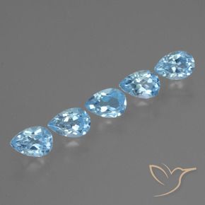 Pedras preciosas de Topázio Céu azul natural de 3.05 ct, Formato de pêra, VS