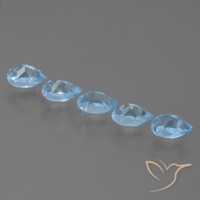Pedras preciosas de Topázio Céu azul natural de 3.05 ct, Formato de pêra, VS
