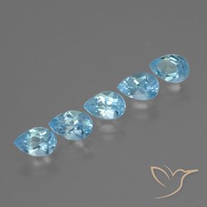 Pedras preciosas de Topázio Céu azul natural de 2.76 ct, Formato de pêra, VS