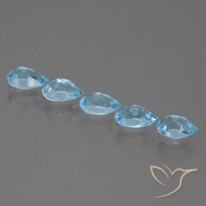 Pedras preciosas de Topázio Céu azul natural de 2.76 ct, Formato de pêra, VS