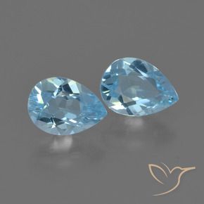 Pedras preciosas de Topázio Céu azul natural de 1.71 ct, Formato de pêra, VS