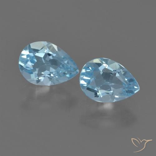 1.70ctw Natural Céu azul Topázio, Formato de pêra, VS