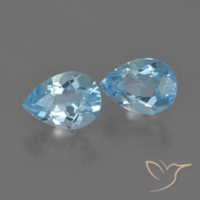 Pedras preciosas de Topázio Céu azul natural de 1.70 ct, Formato de pêra, VS