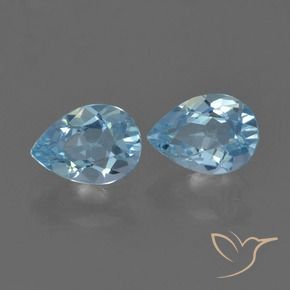 Pedras preciosas de Topázio Céu azul natural de 1.66 ct, Formato de pêra, VS