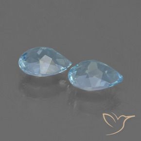 Pedras preciosas de Topázio Céu azul natural de 1.66 ct, Formato de pêra, VS