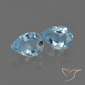 Pedras preciosas de Topázio Céu azul natural de 1.66 ct, Formato de pêra, VS