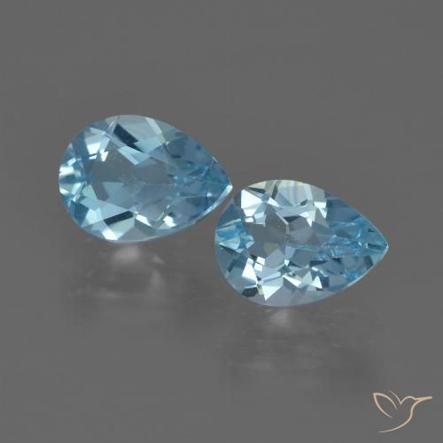 1.70ctw Natural Céu azul Topázio, Formato de pêra, VS