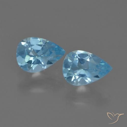 1.49ctw Natural Azul Suíço Topázio, Formato de pêra, VS