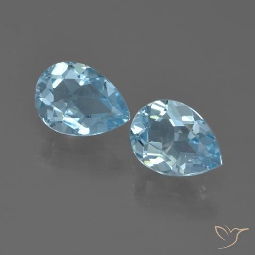 1.69ctw Natural Céu azul Topázio, Formato de pêra, VVS