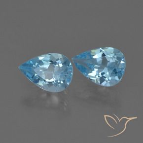 Pedras preciosas de Topázio Azul Suíço natural de 1.47 ct, Formato de pêra, VVS-VS