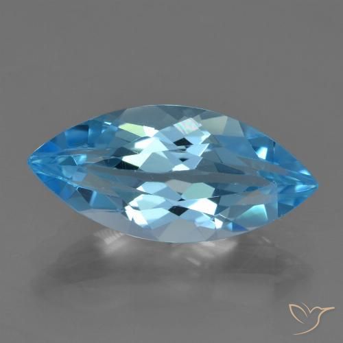 3.50ct Natural Azul Suíço Topázio, Marquesa, VVS-VS