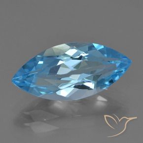 Topázio Azul Suíço Natural 3.50ct, Marquesa, VVS-VS