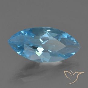 Topázio Azul Suíço Natural 3.66ct, Marquesa, VS