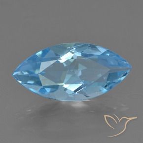 Topázio Azul Suíço Natural 3.78ct, Marquesa, VS