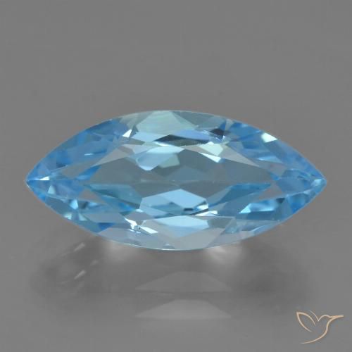 3.62ct Natural Azul Suíço Topázio, Marquesa, VVS-VS