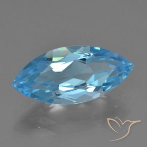 Topázio Azul Suíço Natural 3.62ct, Marquesa, VVS-VS