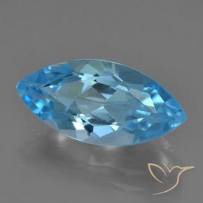Topázio Azul Suíço Natural 4.28ct, Marquesa, VS