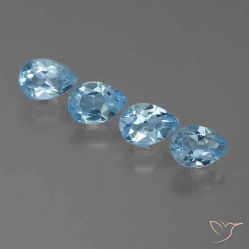 2.17ctw Natural Céu azul Topázio, Formato de pêra, VS