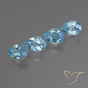 Pedras preciosas de Topázio Céu azul natural de 2.17 ct, Formato de pêra, VS
