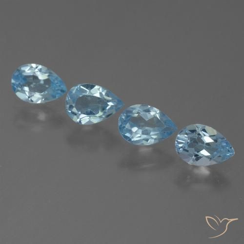 2.05ctw Natural Azul Suíço Topázio, Formato de pêra, VS