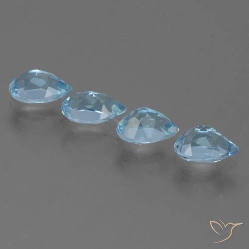 Pedras preciosas de Topázio Céu azul natural de 2.02 ct, Formato de pêra, VS