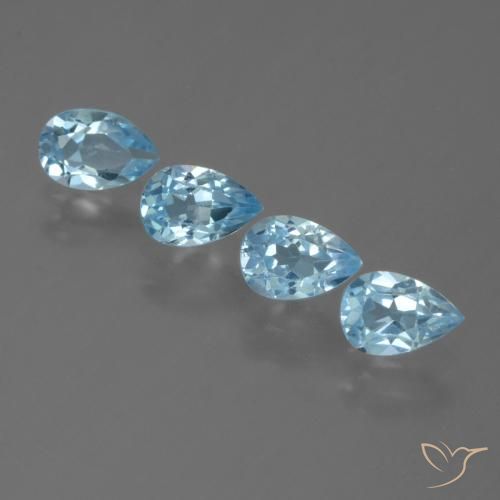2.36ctw Natural Céu azul Topázio, Formato de pêra, VS