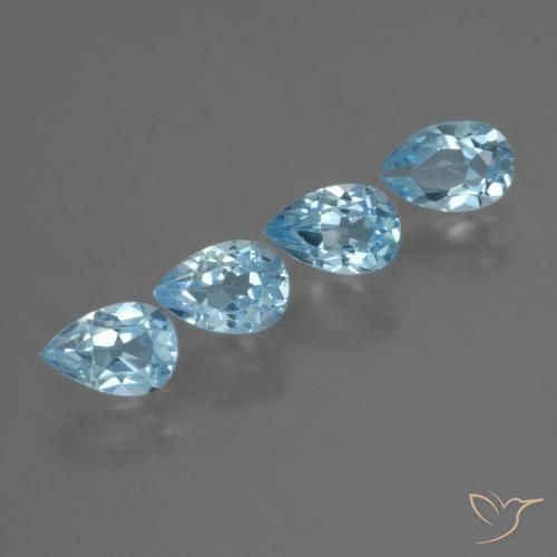 Pedras preciosas de Topázio Céu azul natural de 2.36 ct, Formato de pêra, VS