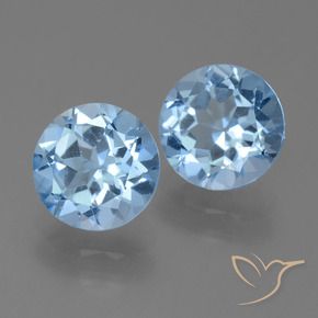 Pedras preciosas de topázio azul natural de 4,75 ct, corte redondo, VS