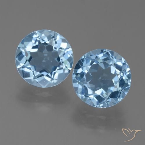 4.81ctw Natural Céu azul Topázio, Redondo, VVS-VS
