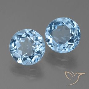 Pedras preciosas de Topázio Céu azul natural de 4.81 ct, Redondo, VVS-VS