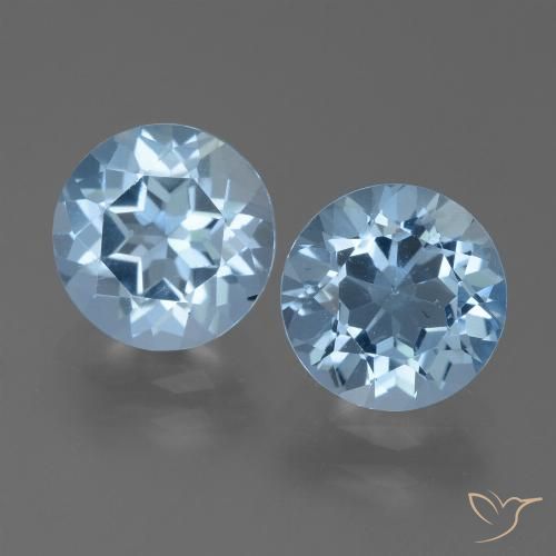 4.96ctw Natural Céu azul Topázio, Redondo, VS