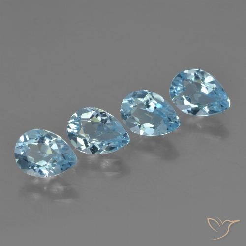 3.38ctw Natural Céu azul Topázio, Formato de pêra, VVS-VS