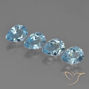 Pedras preciosas de Topázio Céu azul natural de 3.38 ct, Formato de pêra, VVS-VS