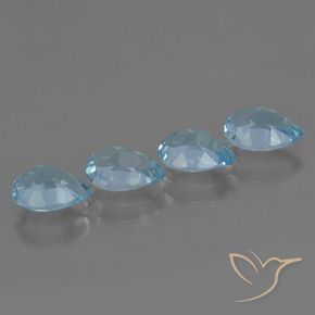 Pedras preciosas de Topázio Céu azul natural de 3.38 ct, Formato de pêra, VVS-VS