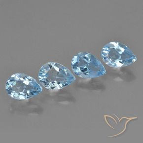 Pedras preciosas de Topázio Céu azul natural de 3.40 ct, Formato de pêra, VS