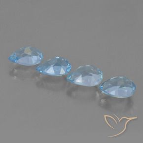 Pedras preciosas de Topázio Céu azul natural de 3.40 ct, Formato de pêra, VS