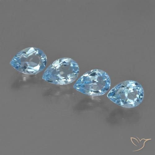 2.73ctw Natural Céu azul Topázio, Formato de pêra, VVS-VS