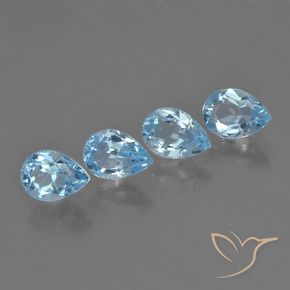 Pedras preciosas de Topázio Céu azul natural de 2.73 ct, Formato de pêra, VVS-VS