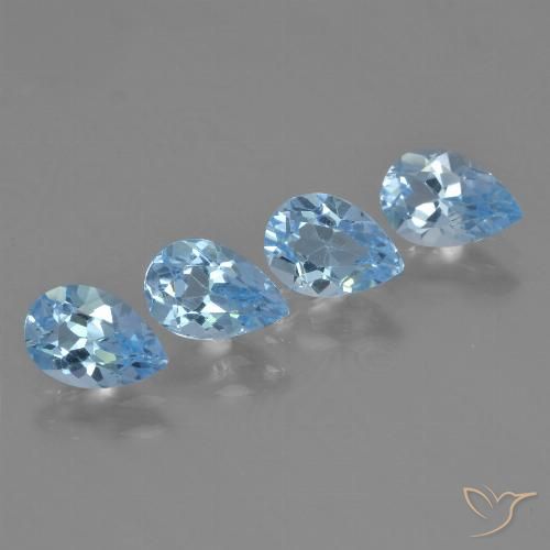 3.16ctw Natural Céu azul Topázio, Formato de pêra, VVS-VS