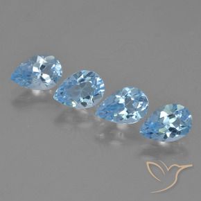 Pedras preciosas de Topázio Céu azul natural de 3.16 ct, Formato de pêra, VVS-VS