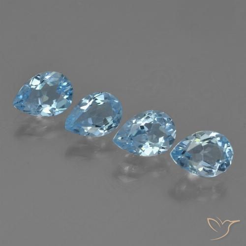 3.13ctw Natural Céu azul Topázio, Formato de pêra, VVS-VS