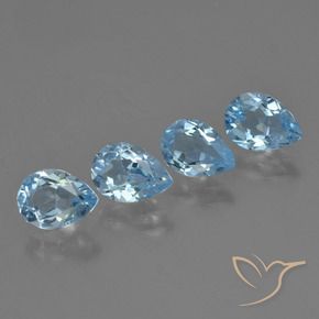 Pedras preciosas de Topázio Céu azul natural de 3.13 ct, Formato de pêra, VVS-VS
