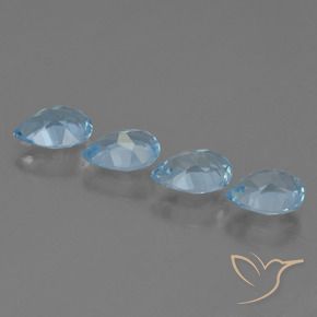Pedras preciosas de Topázio Céu azul natural de 3.13 ct, Formato de pêra, VVS-VS